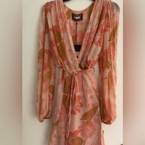 Reformation sheer floral mini dress size medium